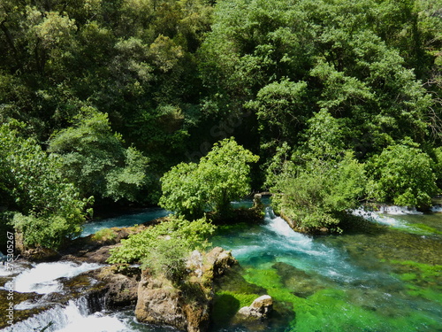 Splendid landscape of Provence revealing all the beauty of the Sorgue river at Fontaine de Vaucluse