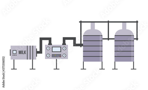 Milk factory equipment - storage tank and dairy pasteurisation system