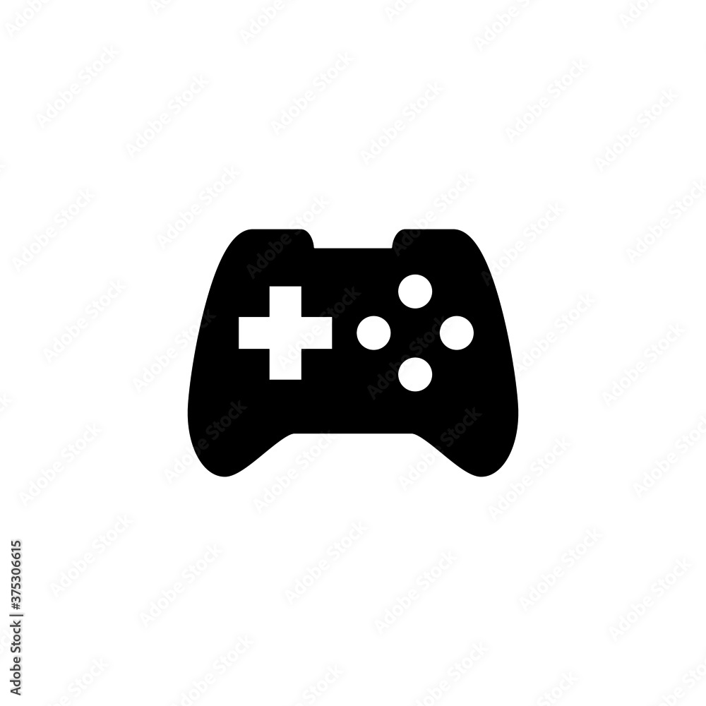 Game controller icon in black flat glyph, filled style isolated on white background Game controller icon in black flat glyph, filled style isolated on white background