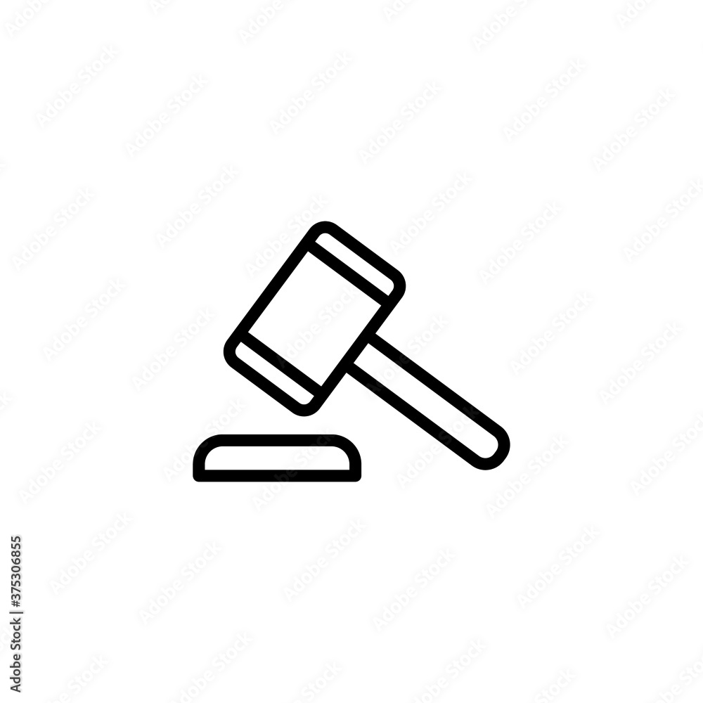 Auction Icon in black line style icon, style isolated on white background Auction Icon in black line style icon, style isolated on white background