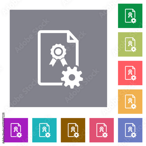 Generating certificate square flat icons