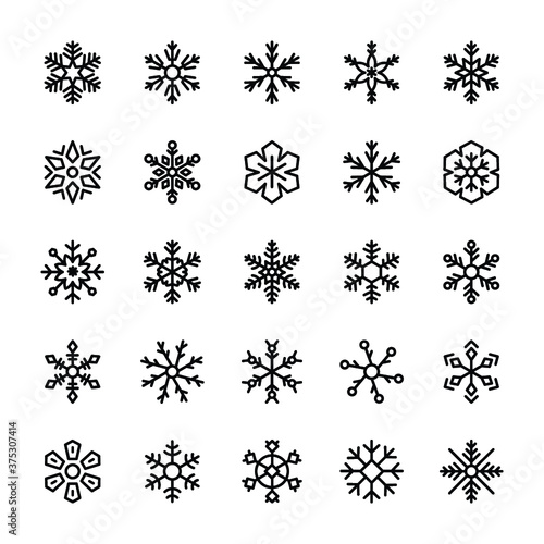 Snowflake Line Icons Collection 
