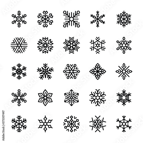 Pack Of Geometric Snowflake Designs