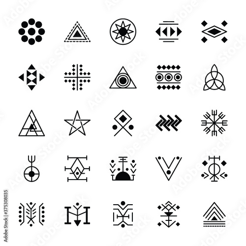 Tribal Symbols Icon Vectors Set photo