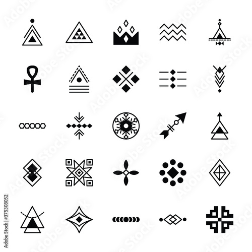 Pack Of Tribal Symbols Icon Vectors 