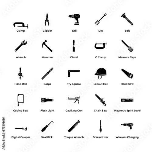 Mechanical Machines And Tools Icons 