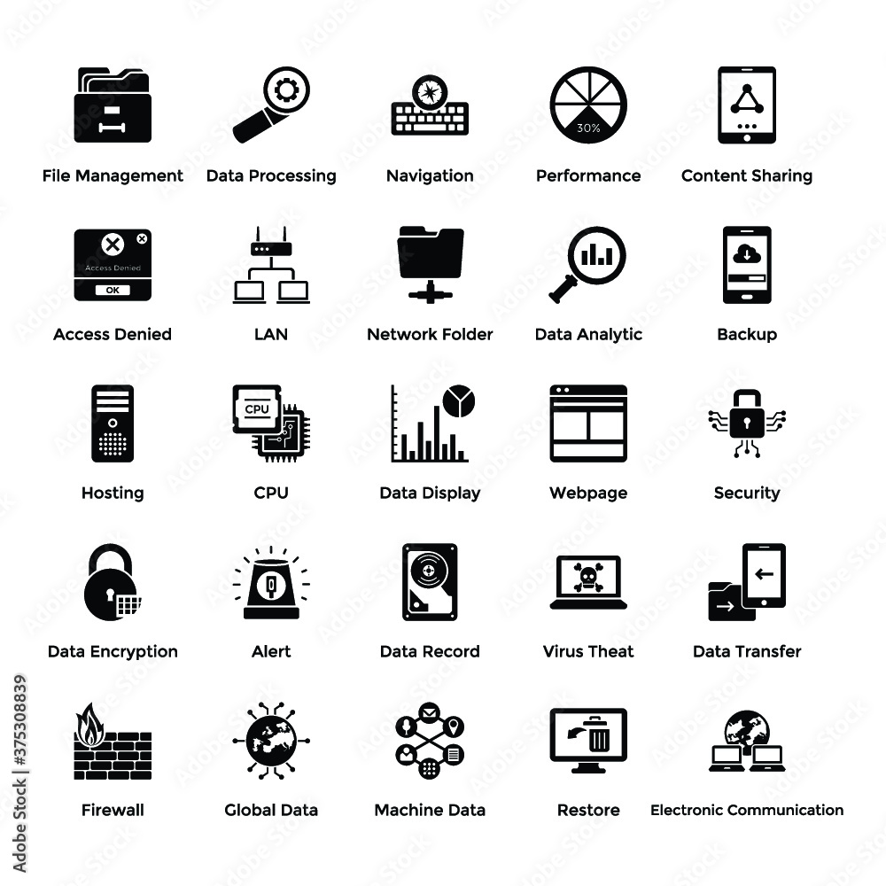 Data Analytics Solid Vectors Pack Data Analytics Solid Vectors Pack