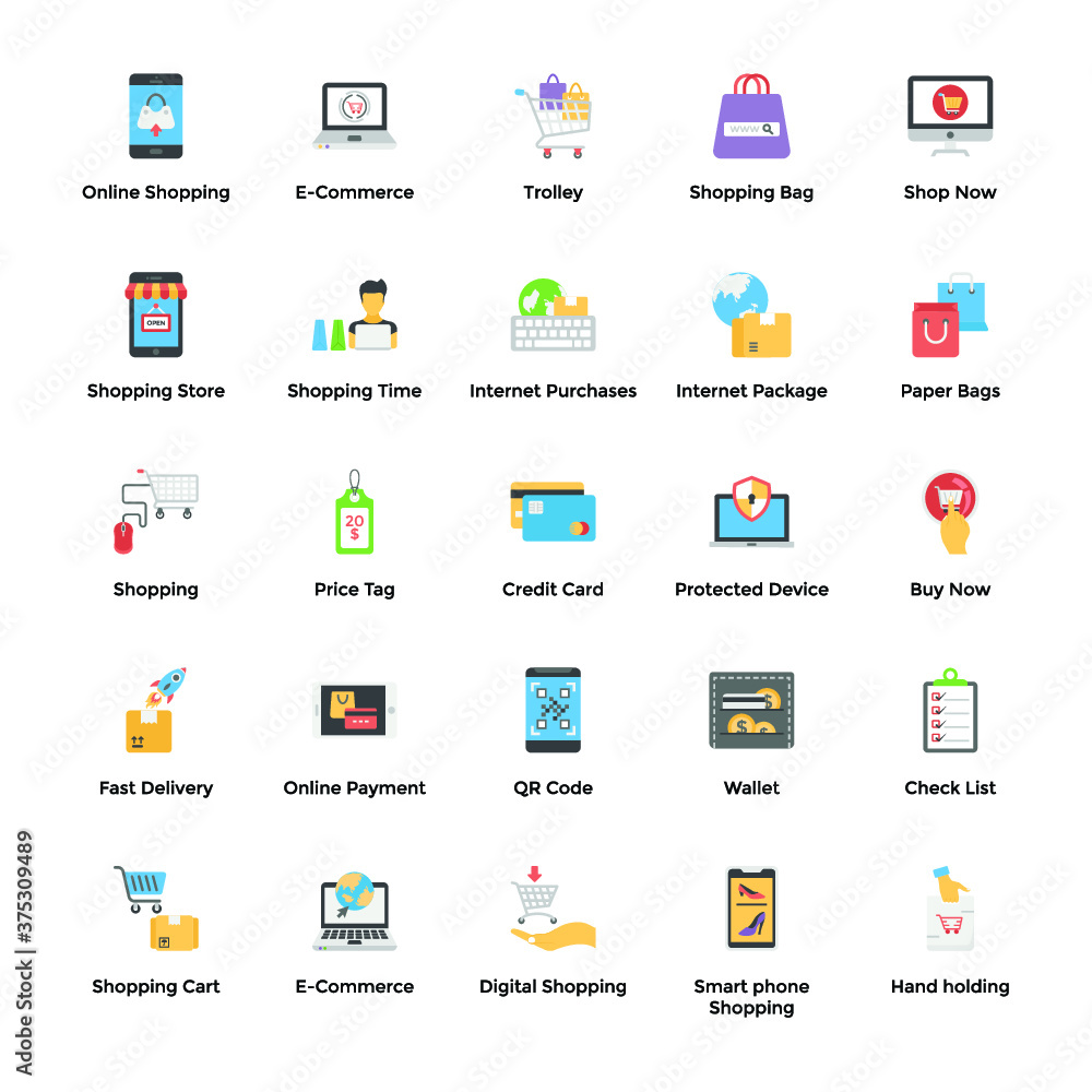 E Commerce Flat Icons Pack 