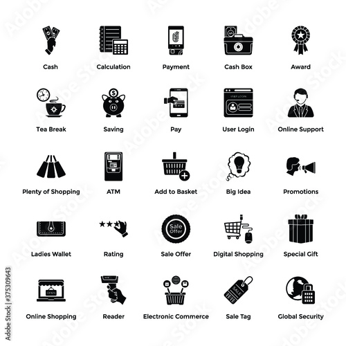 E Commerce Solid Icons Set