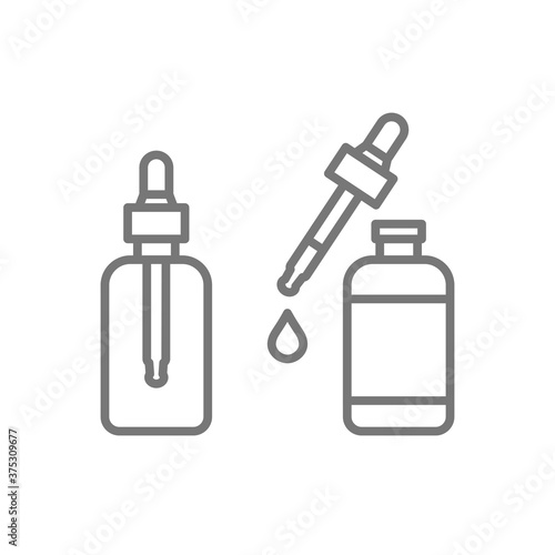 Cosmetic oil bottles icons