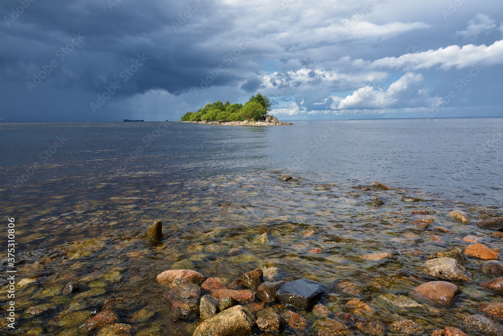 Beautiful seascape and water waves.