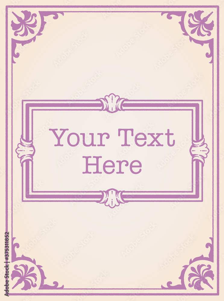 アンティーク風フレームとデザイン素材。ロココ、バロック風