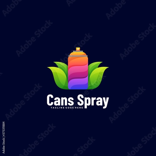 Vector Logo Illustration Cans Spray Gradient Colorful Style.