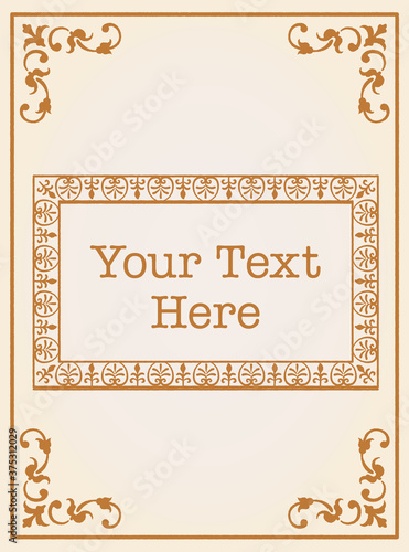アンティーク風フレームとデザイン素材。ロココ、バロック風
