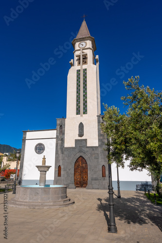 The beautiful church of the town of Los Llanos on the island of La Palma, Canary Islands. Spain