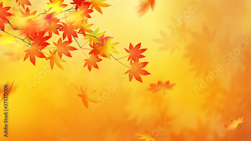 Japanese style background expressing trees with autumn leaves