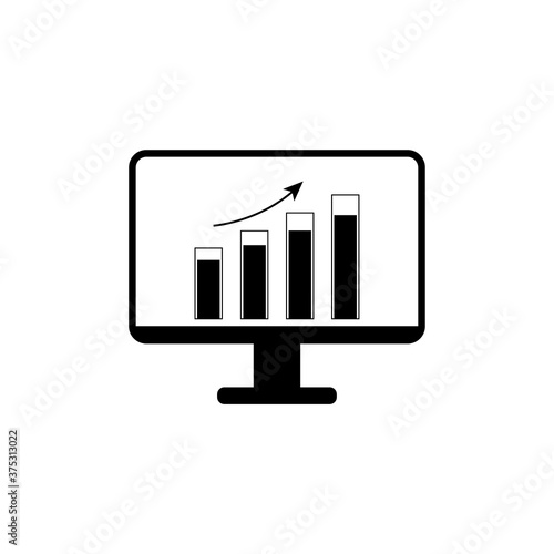 Analytics computer screen icon | vector icon