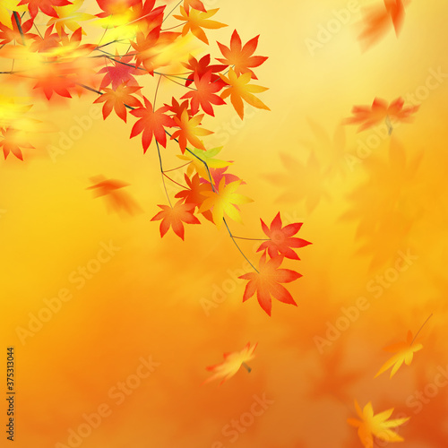 Japanese style background expressing trees with autumn leaves