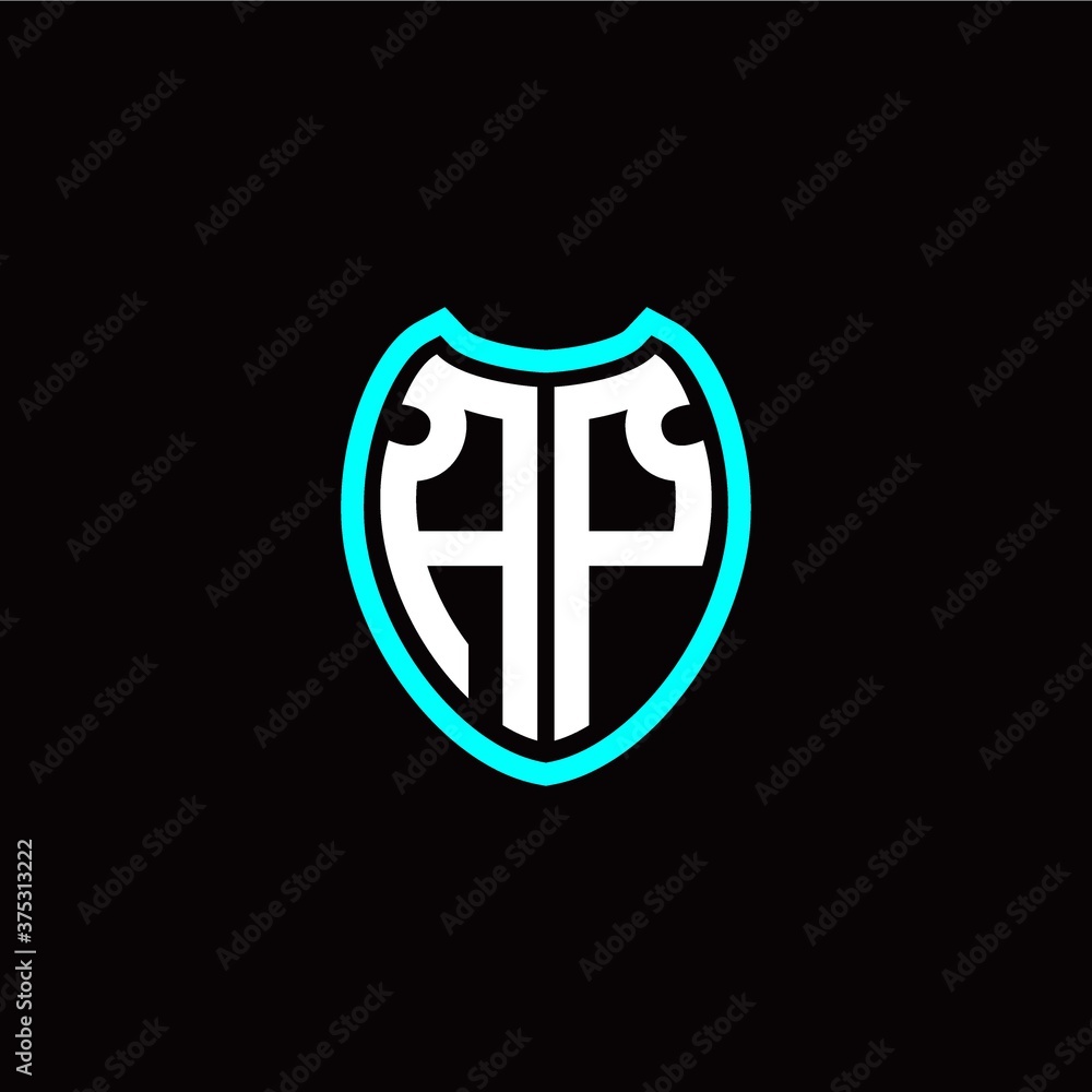 Initial A P letter with shield modern style logo template vector Initial A P letter with shield modern style logo template vector