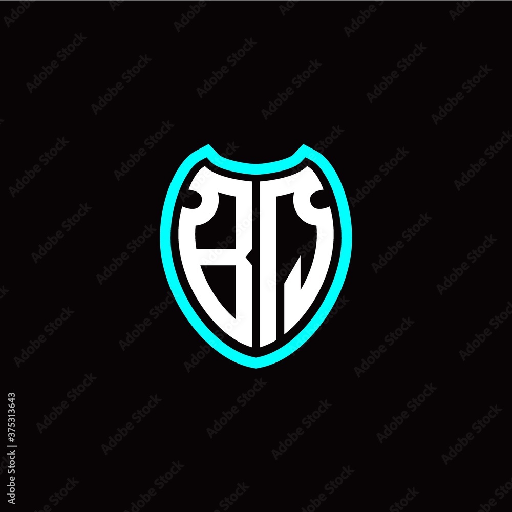 Initial B Q letter with shield modern style logo template vector Initial B Q letter with shield modern style logo template vector
