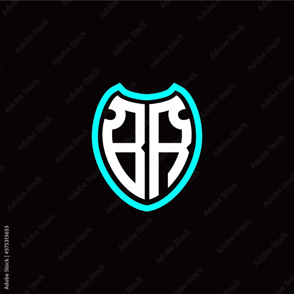 Initial B R letter with shield modern style logo template vector Initial B R letter with shield modern style logo template vector