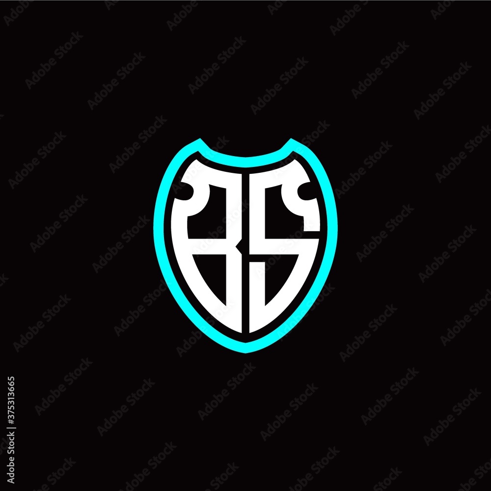 Initial B S letter with shield modern style logo template vector Initial B S letter with shield modern style logo template vector