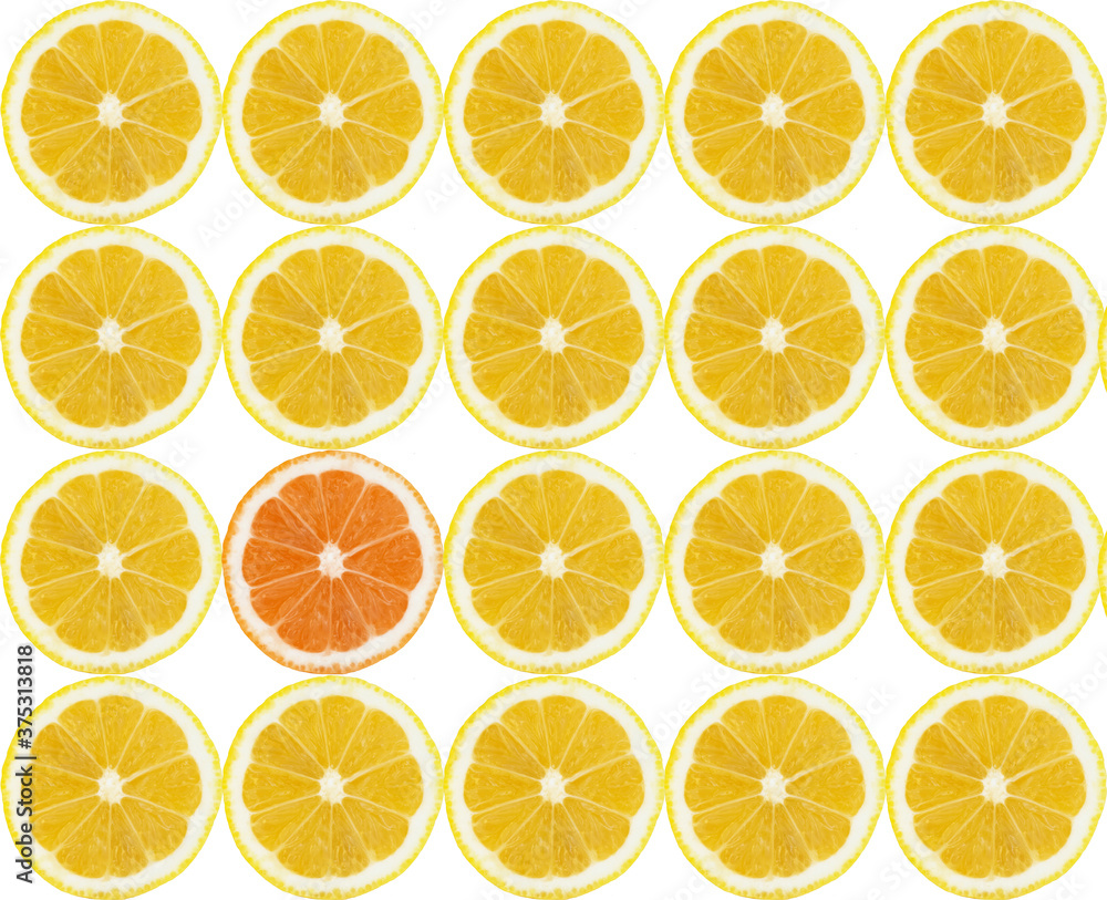 Seamless lemon slices  patternt background