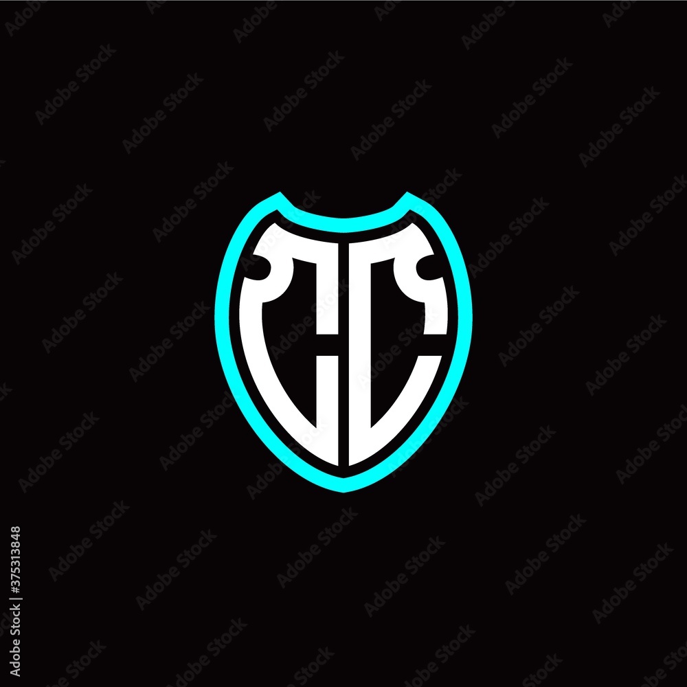 Initial C C letter with shield modern style logo template vector Initial C C letter with shield modern style logo template vector