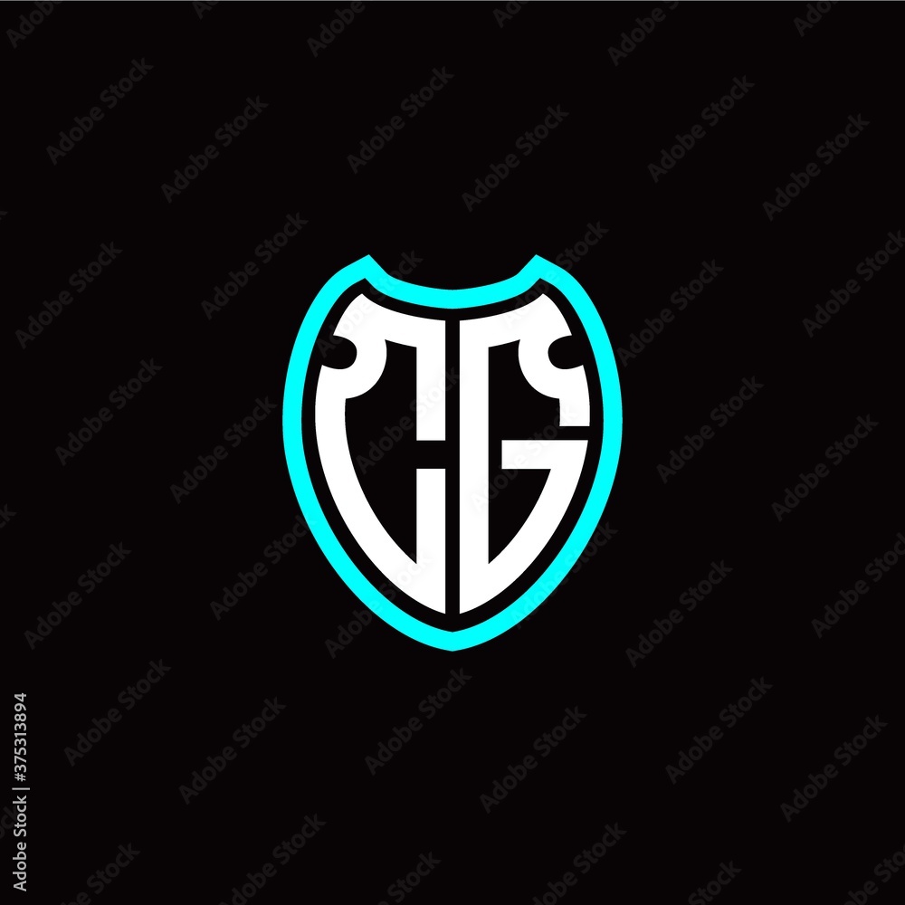 Initial C G letter with shield modern style logo template vector Initial C G letter with shield modern style logo template vector