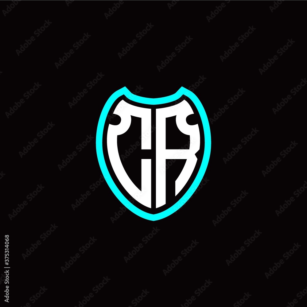 Initial C R letter with shield modern style logo template vector Initial C R letter with shield modern style logo template vector