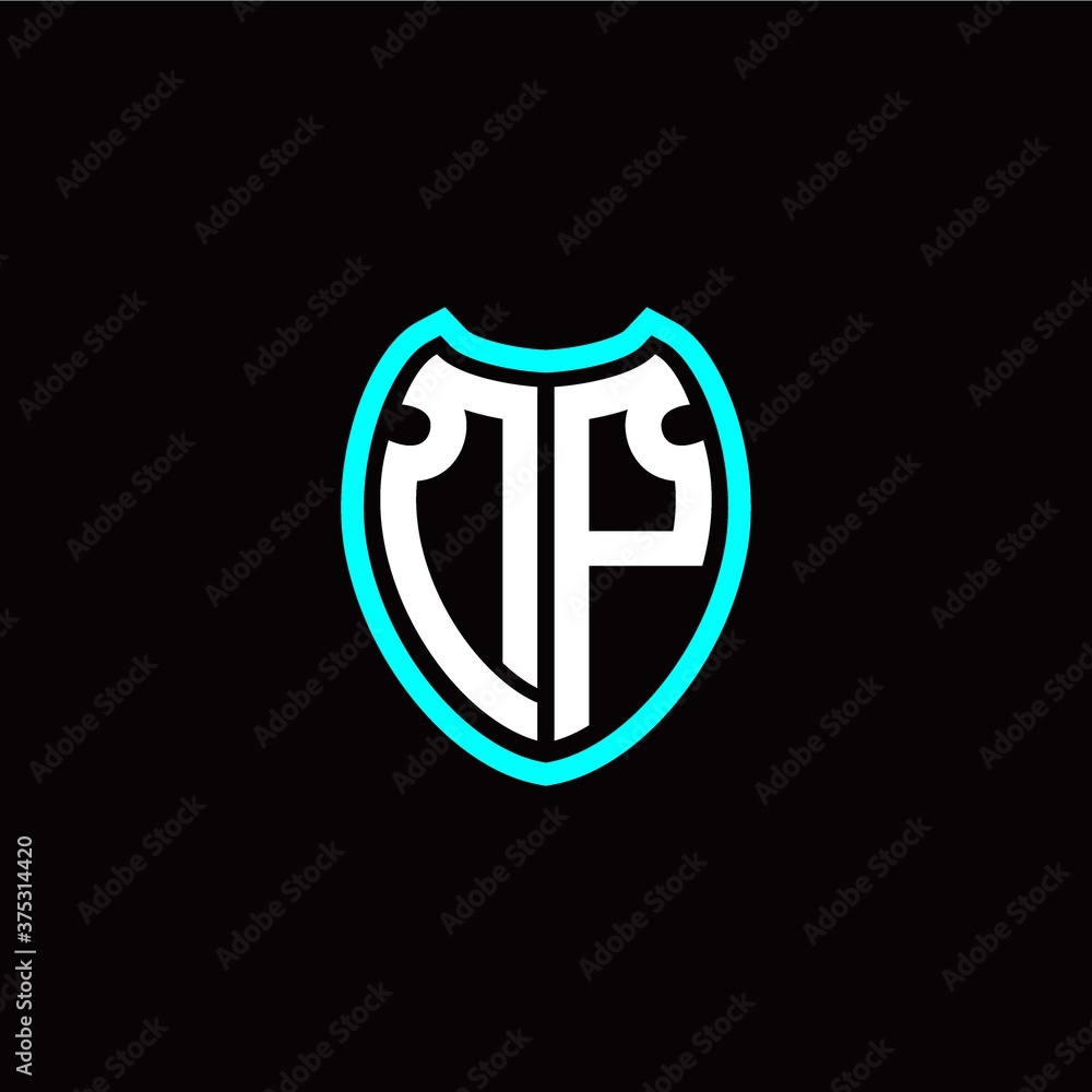 Initial D P letter with shield modern style logo template vector Initial D P letter with shield modern style logo template vector