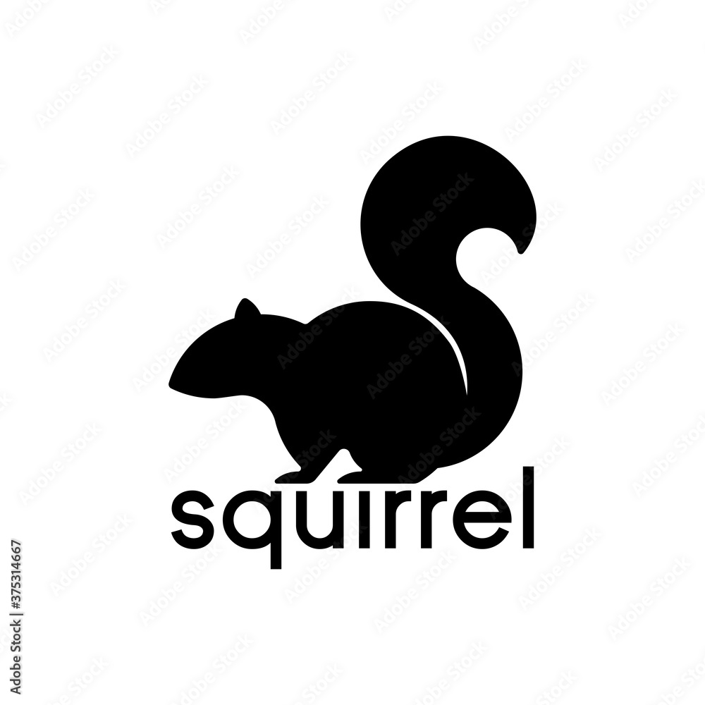 Obraz premium simple flat squirrel logo design idea