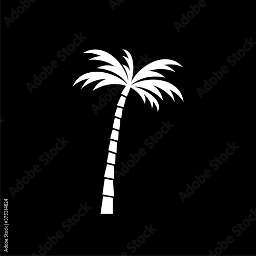 Palm tree icon isolated on dark background