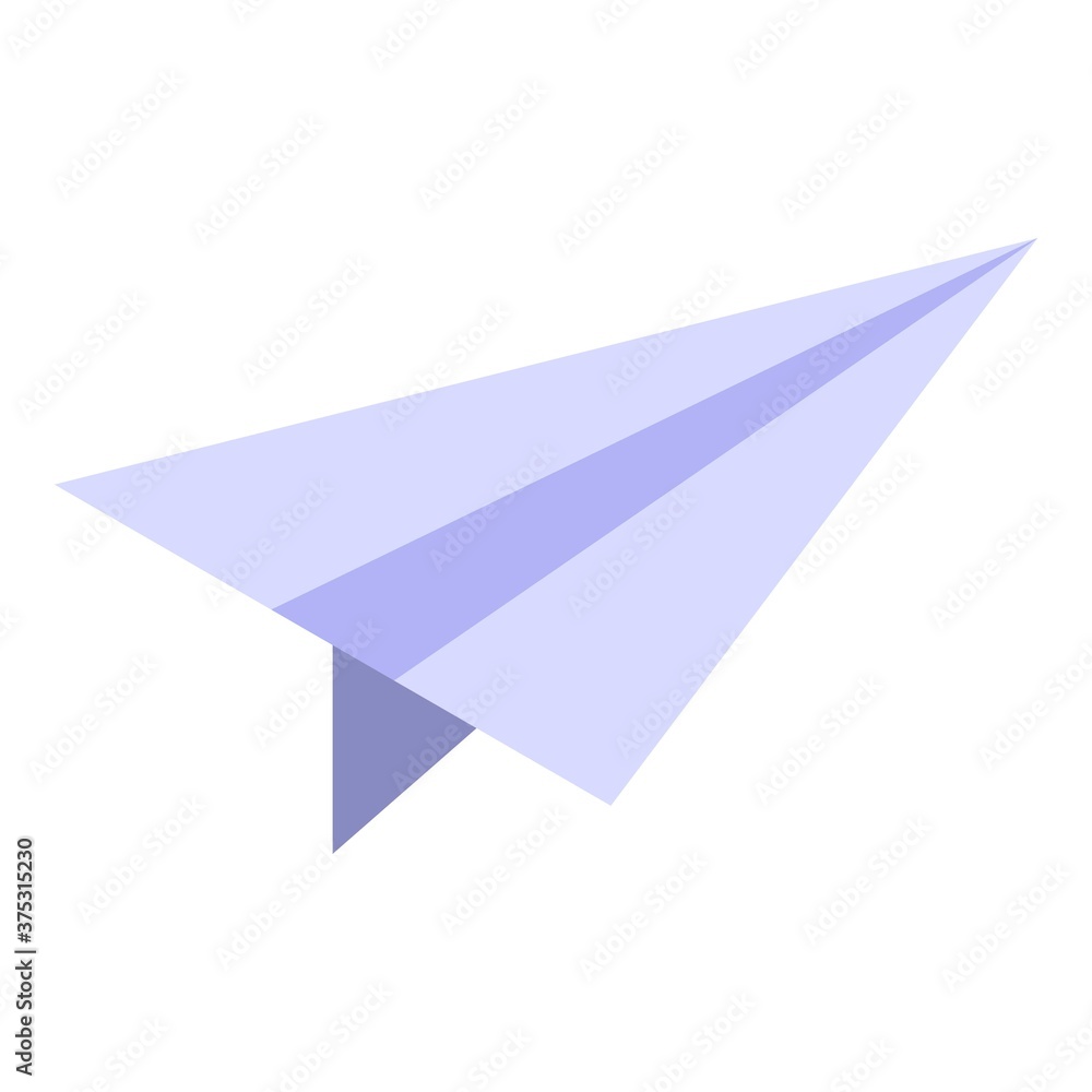 Home office paper plane icon. Isometric of home office paper plane vector icon for web design isolated on white background Home office paper plane icon. Isometric of home office paper plane vector icon for web design isolated on white background