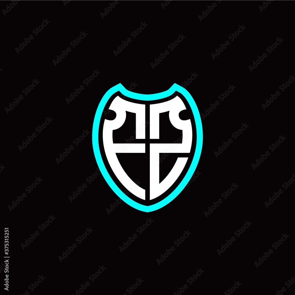 Initial F Z letter with shield modern style logo template vector Initial F Z letter with shield modern style logo template vector