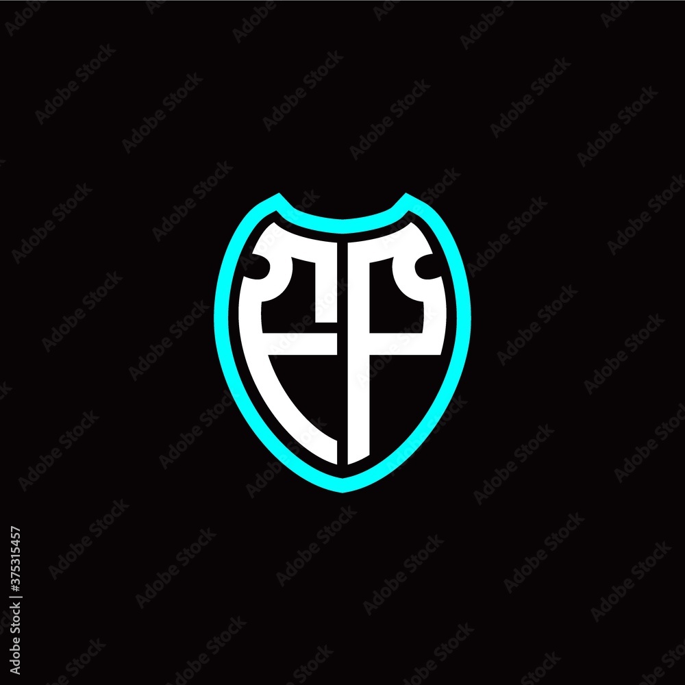 Initial F P letter with shield modern style logo template vector Initial F P letter with shield modern style logo template vector