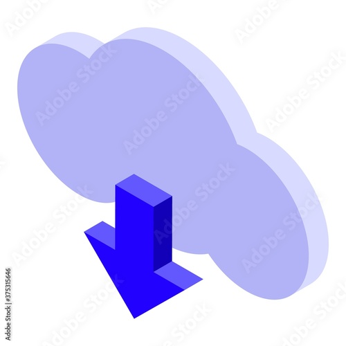 Home office upload cloud icon. Isometric of home office upload cloud vector icon for web design isolated on white background