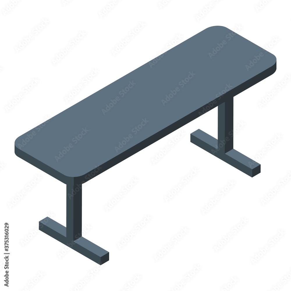 Home training bench icon. Isometric of home training bench vector icon for web design isolated on white background Home training bench icon. Isometric of home training bench vector icon for web design isolated on white background