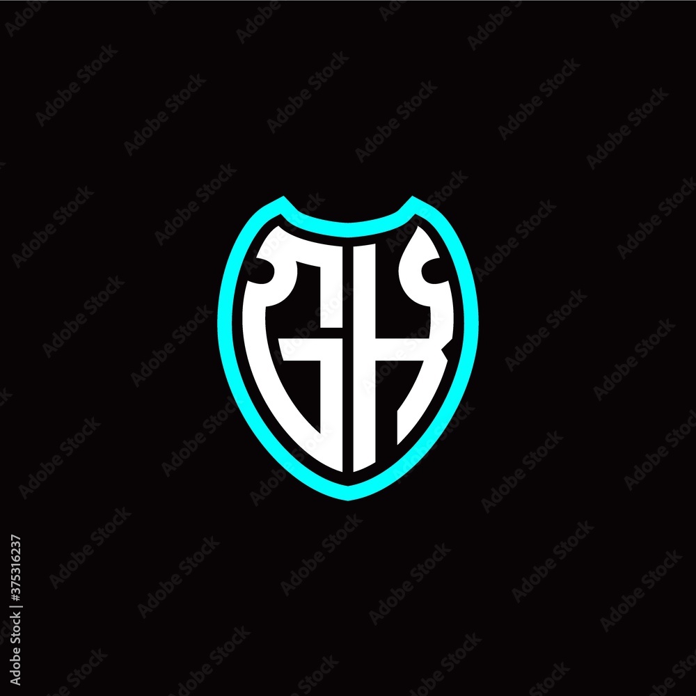 Initial G K letter with shield modern style logo template vector Initial G K letter with shield modern style logo template vector