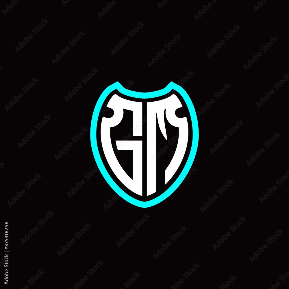 Initial G M letter with shield modern style logo template vector Initial G M letter with shield modern style logo template vector