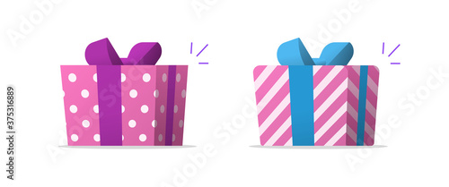 Gift box prize vector icon set isolated, lucky win present, idea of surprise giveaway promotion sale marketing