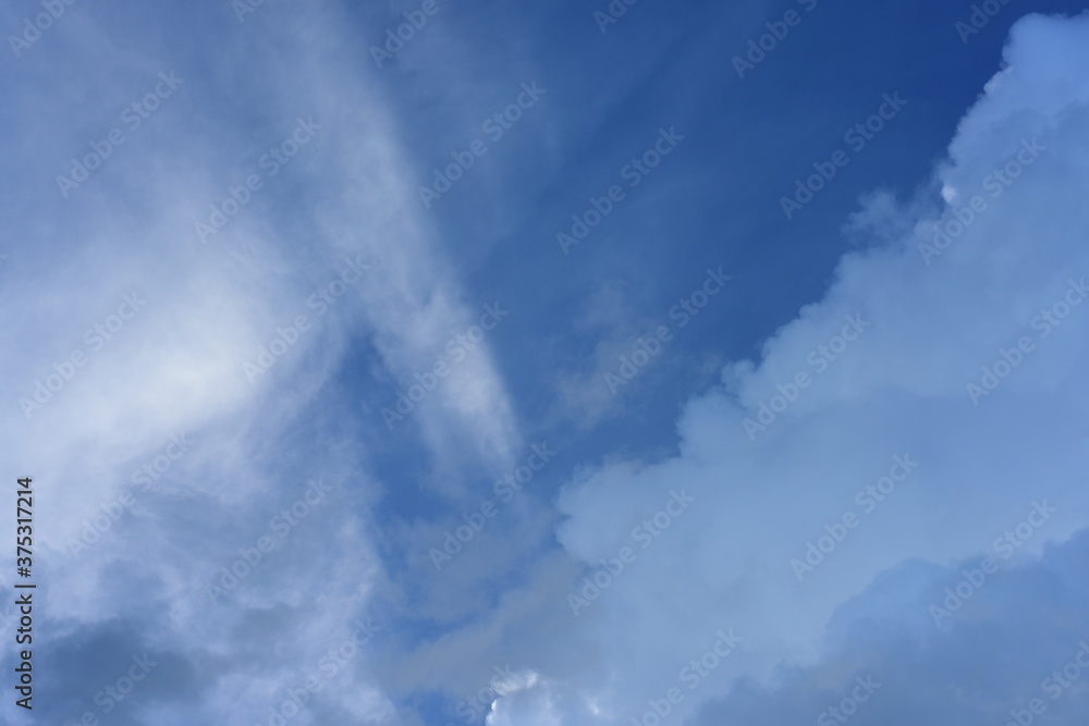 The blue sky and white clouds are beautiful on a bright day. The blue sky and white clouds are beautiful on a bright day.