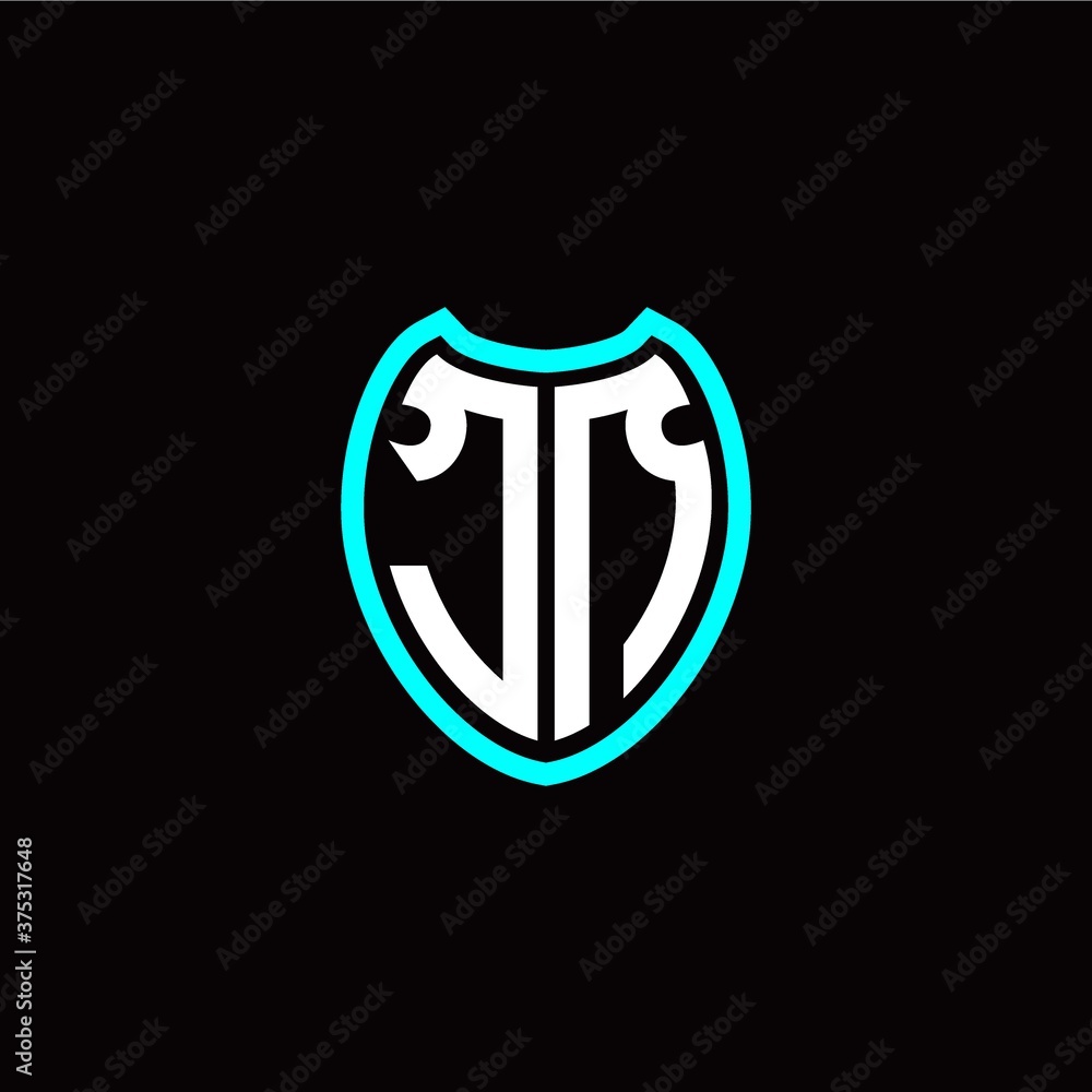 Initial J N letter with shield modern style logo template vector Initial J N letter with shield modern style logo template vector