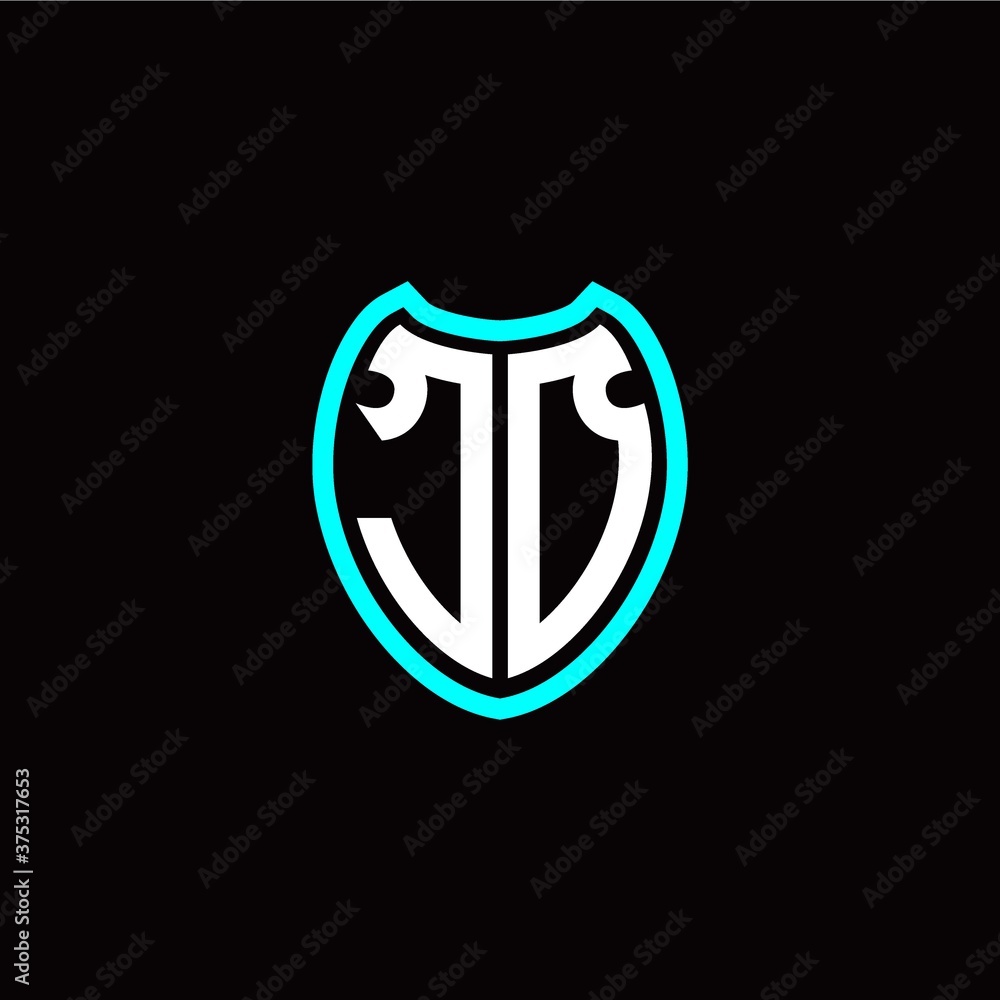 Initial J O letter with shield modern style logo template vector Initial J O letter with shield modern style logo template vector