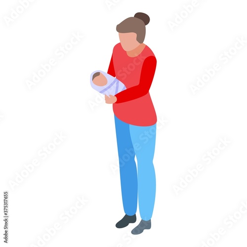 Family moment first kid birth icon. Isometric of family moment first kid birth vector icon for web design isolated on white background