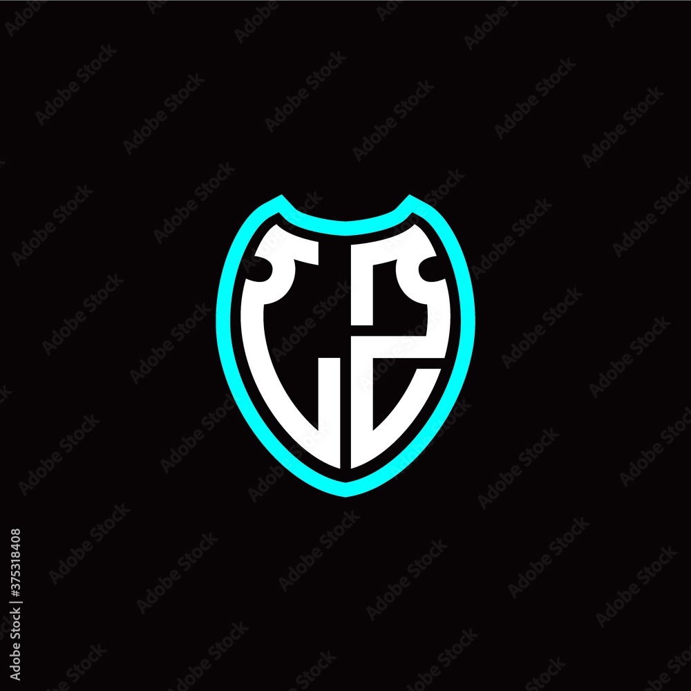 Initial L Z letter with shield modern style logo template vector Initial L Z letter with shield modern style logo template vector