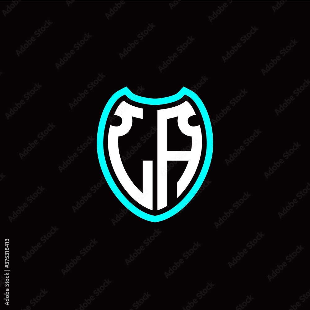 Initial L A letter with shield modern style logo template vector Initial L A letter with shield modern style logo template vector