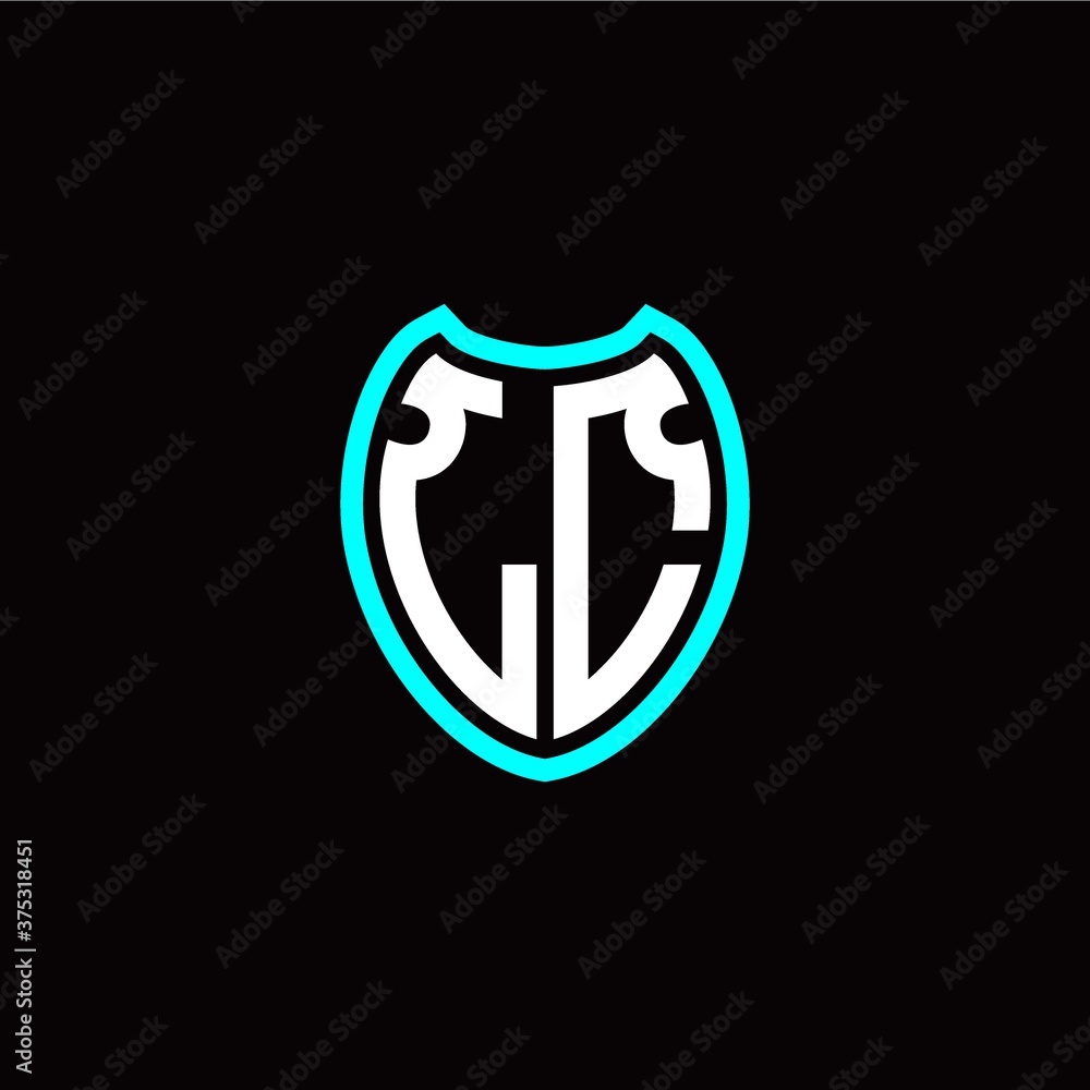 Initial L C letter with shield modern style logo template vector Initial L C letter with shield modern style logo template vector
