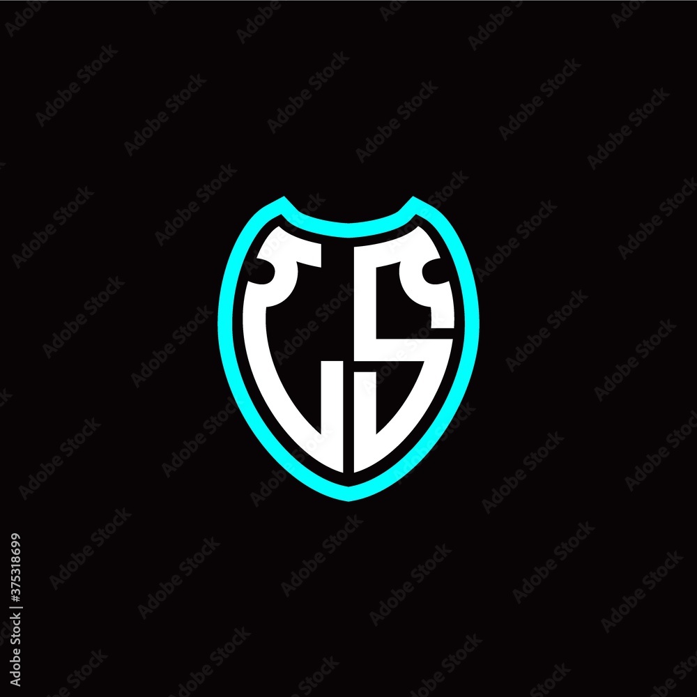 Initial L S letter with shield modern style logo template vector Initial L S letter with shield modern style logo template vector