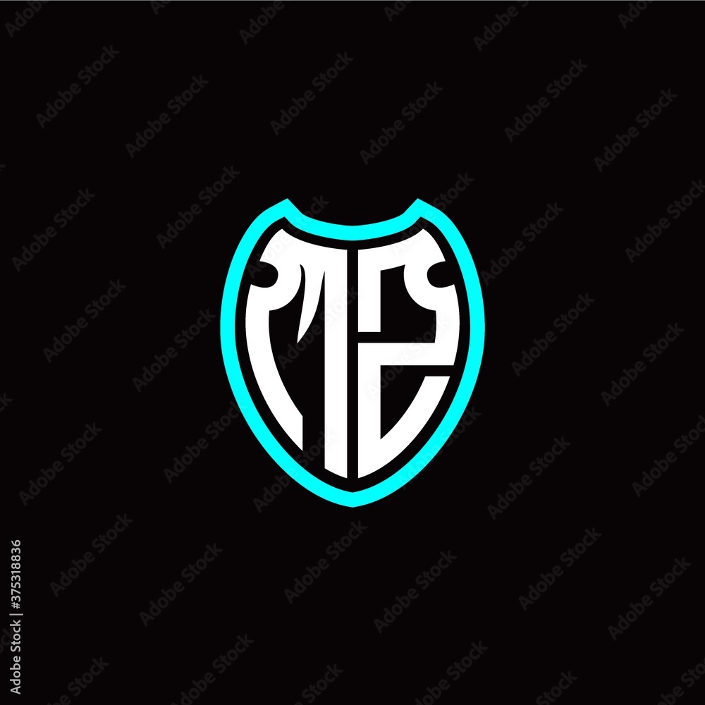 Initial M Z letter with shield modern style logo template vector Initial M Z letter with shield modern style logo template vector